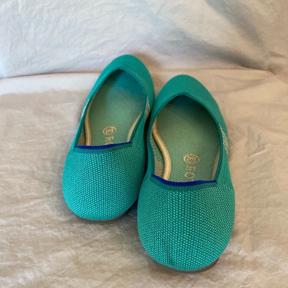 Retired Rothy’s Calypso Blue Green Turquoise Teal Flats - Picture 2 of 13